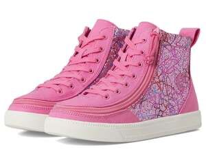 BILLY Footwear Kids Classic Lace High Sneakers Size 7 Big Kid Pink Print NWOB
